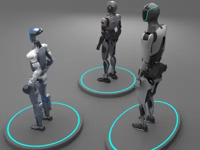 robot futuristic robot intelligent ai robot 3D model