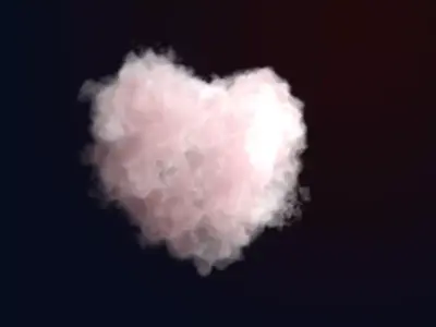 VDB Heart Shaped Cloud Animated 01 3D model