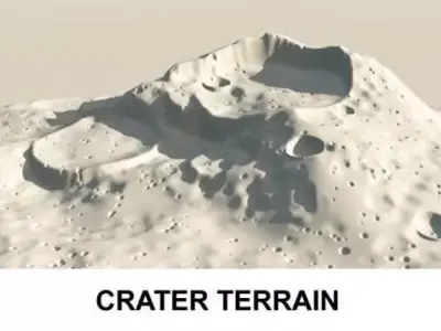 3d Terrain Crater 3D model