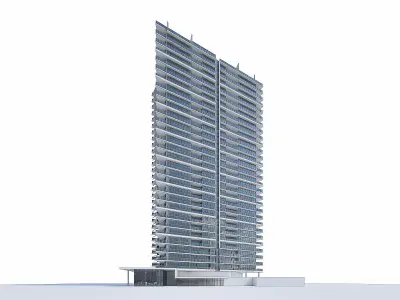 Apartment Building 03  Low-poly 3D model