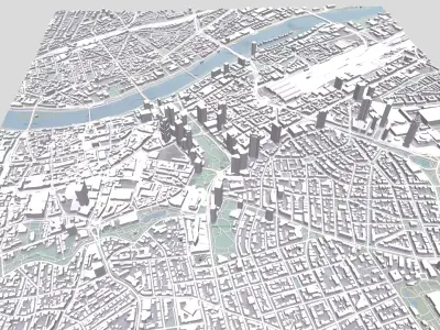 Cityscape Frankfurt am Main Germany 3D model