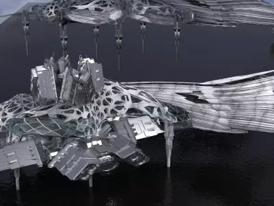 Modern Alien Hybrid base design Exterior  3D model