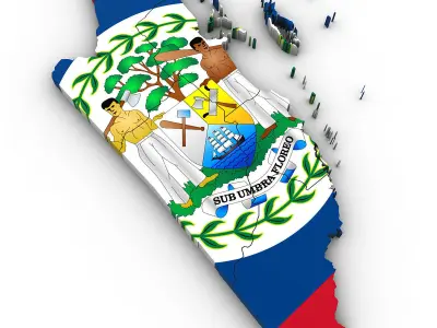 3d Political Map of Belize 3D model