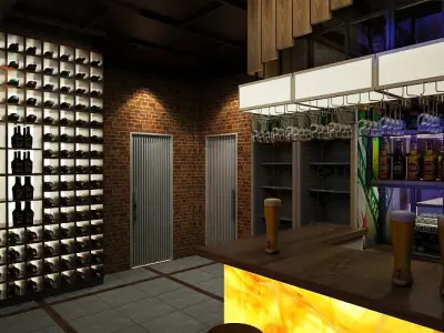 Industrial Beer House 3D model