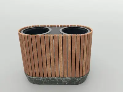 Modern Timber Street bin Vol 02 Game Ready PBR  Low-poly 3Dmodel Low-poly 3D model