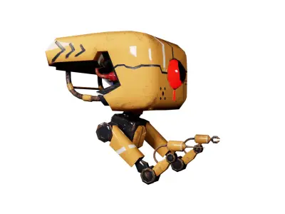 Sci-Fi Industrial Maintenance Robot- PBR Game Ready Low-poly 3D model