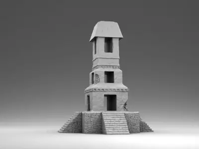 Stone tower of Maya 3D print model