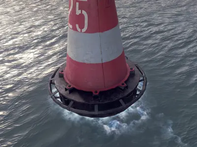 Buoy River RB-6-01 Turn Safe Water Mark Low-poly 3D model