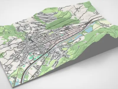 Cityscape Sallanches France  3D model