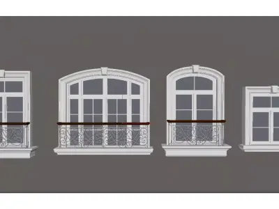  European-style windows 3D model