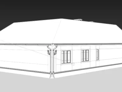 House with patio and porch 3D model