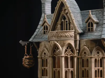 Victorian Magic Shop 3D Printable Book Nook STL File 3D print model