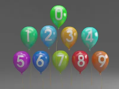 Balloon balloons for year 3D model