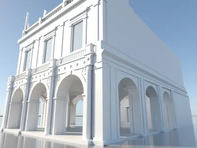 Italian Architecture Building 3D Model for city exterior context Low-poly 3D model