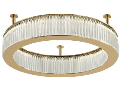 ETERNITY circular ceiling light in gold with clear glass rods 3D model