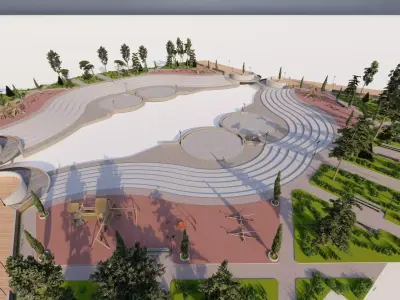 public park-Private Park Landscape -Park Center 3D model