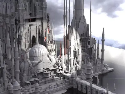 Sci fi fantasy hybrid architecture 3D model