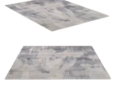 ASHOKA HAND-KNOTTED WOOL and SILK RUG 3D model