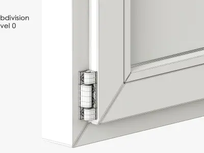 Classic style windows and glass entrance doors 3D model