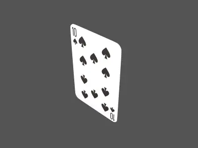 Poker Cards Spades 10 V1 001 Low-poly 3D model