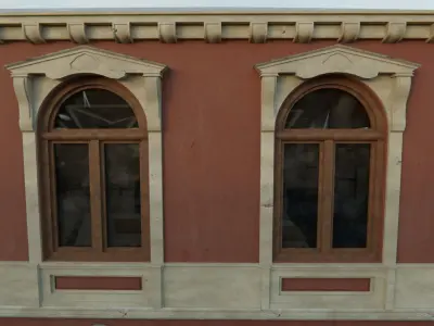 Building modular european old id 3 Low-poly 3D model
