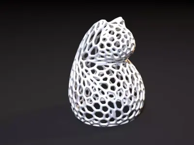 Cat Voronoi 3D print model