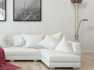 Antique Brass Hannum 183cm Uplighter Floor Lamp Free 3D model