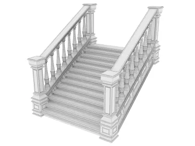 Wooden Stair 3D model