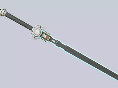 Scifi sword Low-poly 3D model