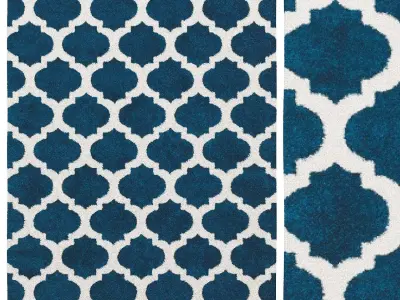 Milltown Power Loom Navy Blue Rug 3D model