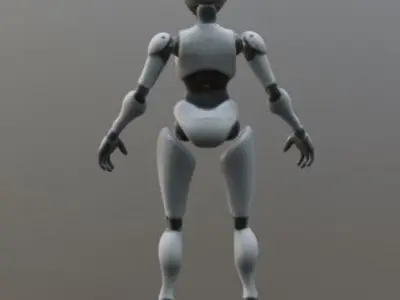 Female robot 3D model purchase