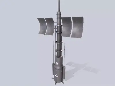 Scifi radar Low-poly 3D model