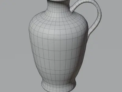 Tall ceramic jug Low-poly 3D model