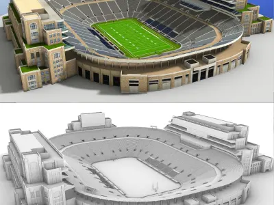 Notre Dame Stadium Low-poly 3D model