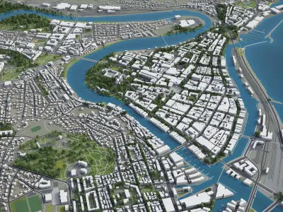 Trondheim  Low-poly 3D model