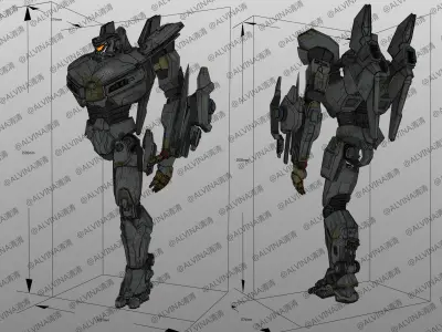 Pacific Rim Striker Eureka Armor - DIY Cosplay Pepakura Foam Low-poly 3D model