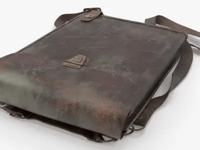  Vintage Historical Leather Crossbody Bag Dirty Surface Brown 
