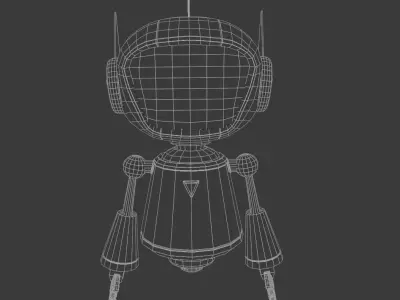 Chip the bot assistant Low-poly 3D model