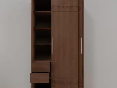 Wardrobe with shelves and drawers 3D model