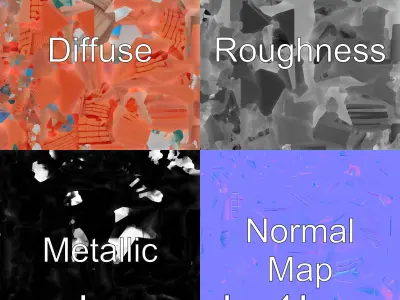 Clay Bench Model with Vibrant Design Low-poly 3D model