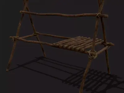 Rustic Native American Chippewa Kitchen Low-poly 3D model