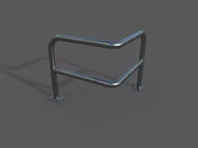 Steel barrier Low-poly 3D model