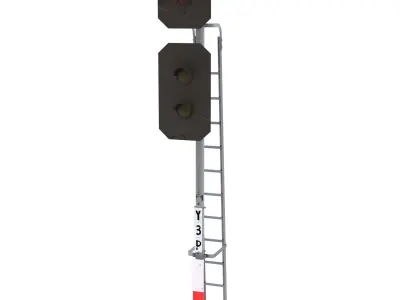Train Traffic Light 7 3D model
