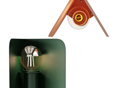 pluskouple coirner wall and table lamp 3D model