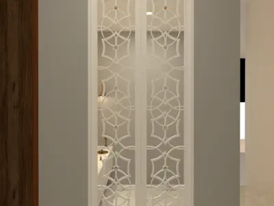 CNC Jali Door Low-poly 3D model