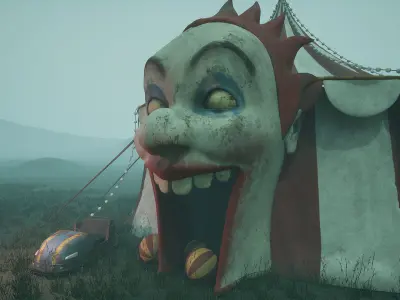 Abandoned Amusement Park Props Low-poly 3D model