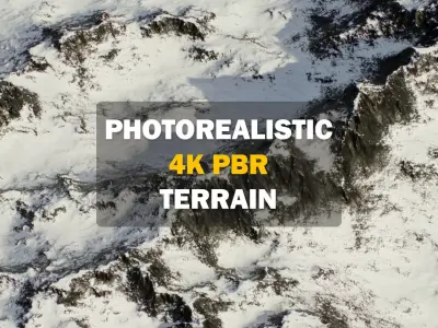 Realistic Icy Rocky Terrain Environment PBR Low-poly 3D model
