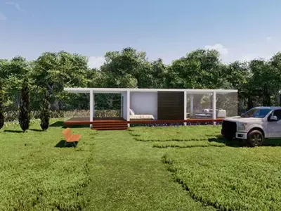 Cubic Glass House Free 3D model