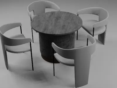 3D Model of a Stylish Furniture Set for Interior Design 3D model