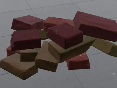 Brick pack Low-poly  Free low-poly 3D model